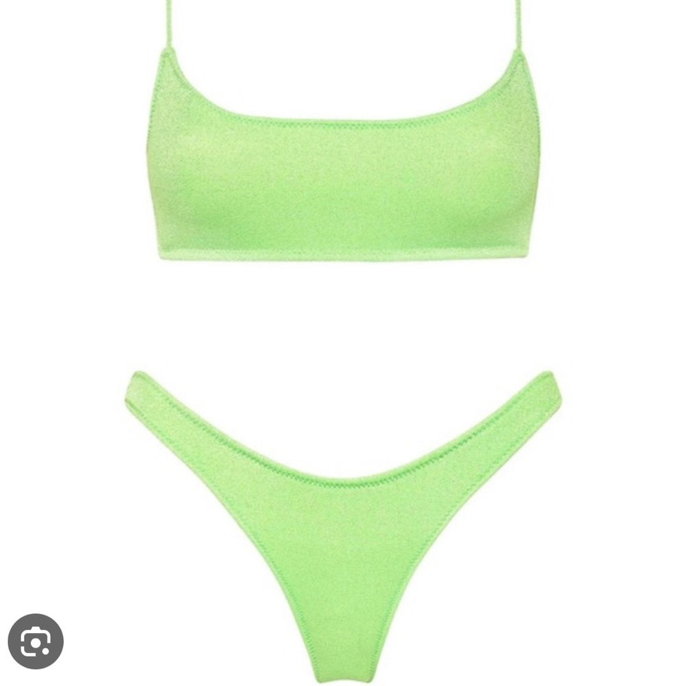 MICA LIME SPARKLE TRIANGL BIKINI Size small + and medium bottoms